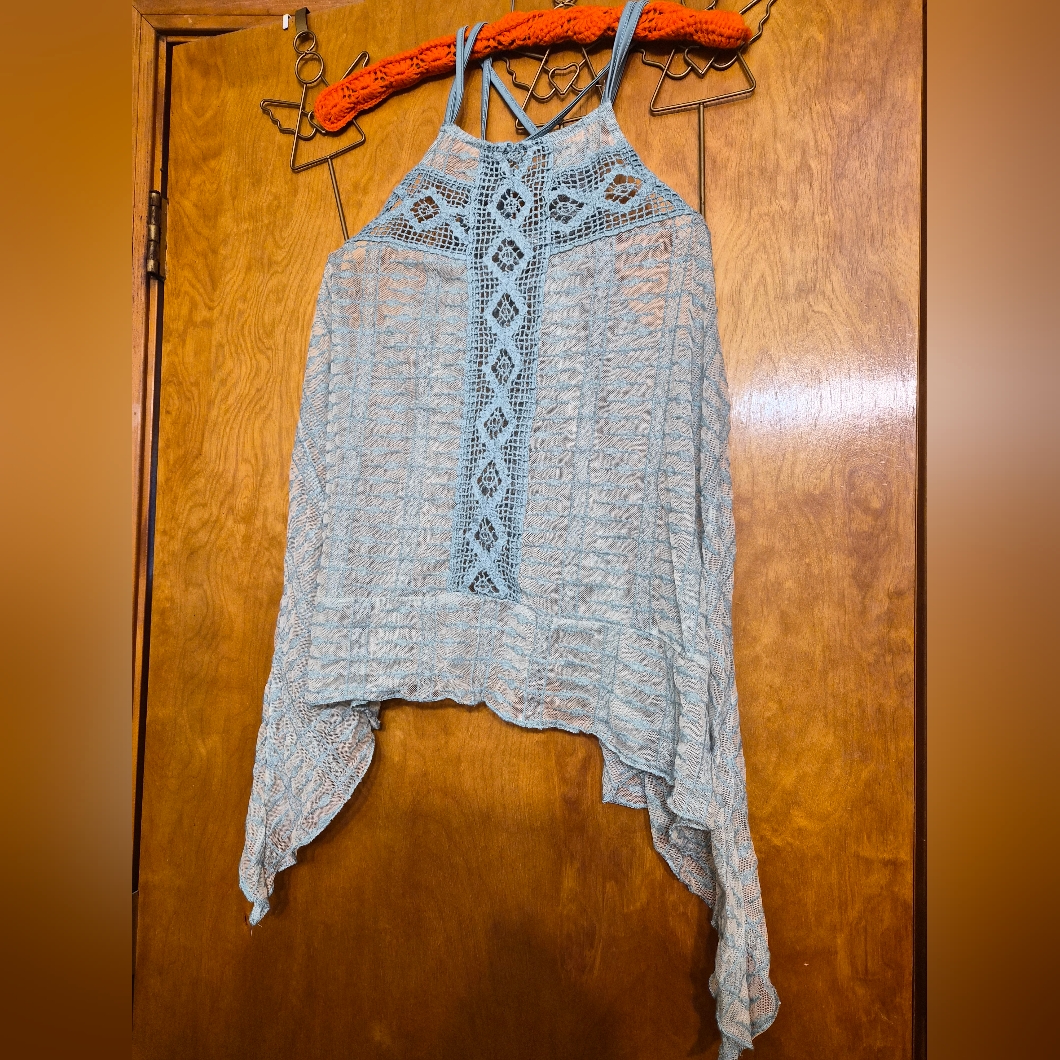 Boho Hankerchief Lace Tanknwot